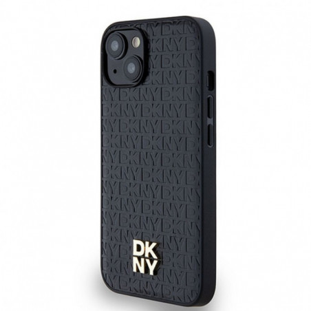 Apple iPhone 14 Case DKNY Pu Repeat Pattern Stack Logo MagSAFE  Black