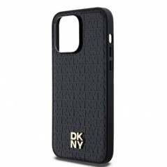 Apple iPhone 14 Pro Case DKNY Pu Repeat Pattern Stack Logo MagSAFE  Black 