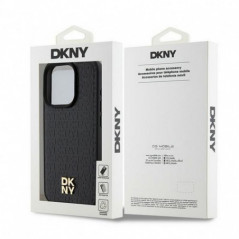 Apple iPhone 15 Pro Case DKNY Pu Repeat Pattern Stack Logo MagSAFE  Black 