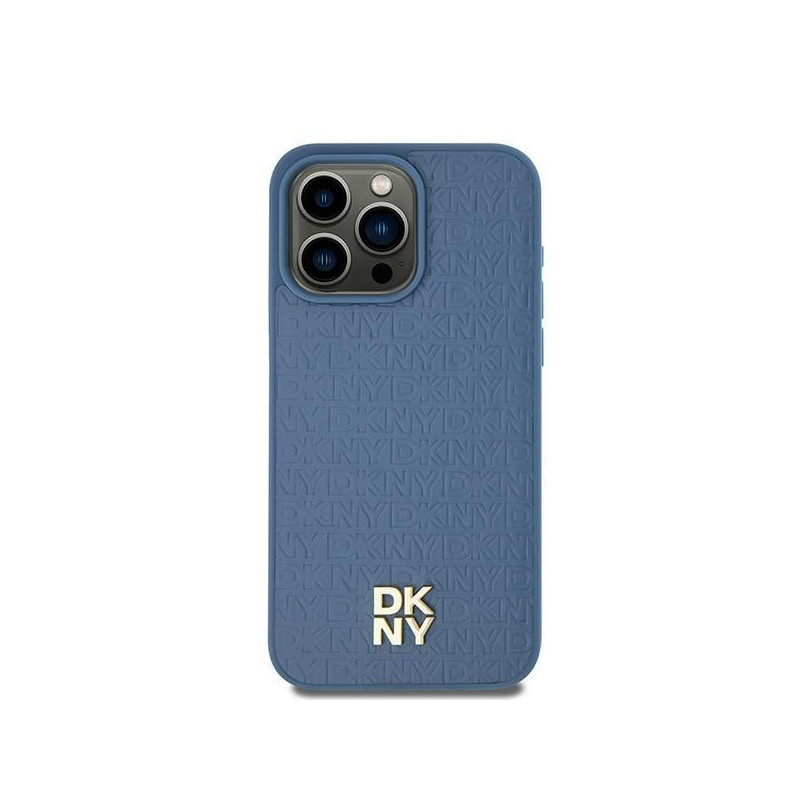 Apple iPhone 15 Case DKNY Pu Repeat Pattern Stack Logo MagSAFE  Blue 