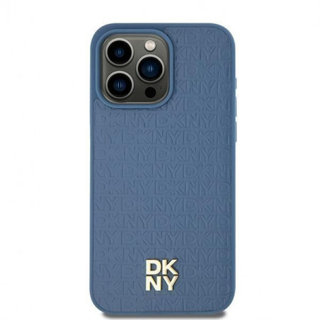 Apple iPhone 15 Case DKNY Pu Repeat Pattern Stack Logo MagSAFE  Blue 