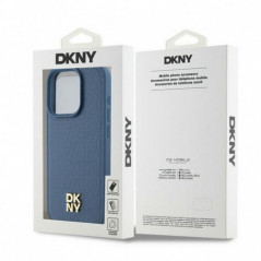 Apple iPhone 15 Pro Case DKNY Pu Repeat Pattern Stack Logo MagSAFE  Blue 