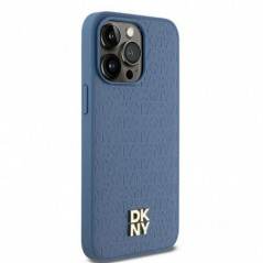 Apple iPhone 15 Pro Max Case DKNY Pu Repeat Pattern Stack Logo MagSAFE  Blue 