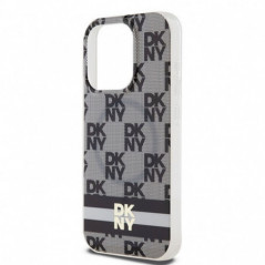 Apple iPhone 13 Pro Case DKNY Checkered Pattern Printed Stripes MagSAFE  Black 