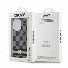 Apple iPhone 13 Pro Case DKNY Checkered Pattern Printed Stripes MagSAFE  Black 