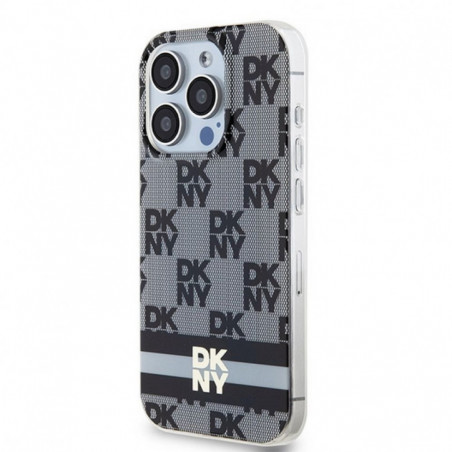 Apple iPhone 13 Pro Max Case DKNY Checkered Pattern Printed Stripes MagSAFE  Black 