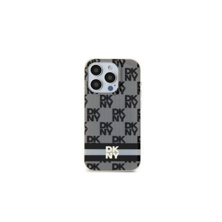 Apple iPhone 15 Case DKNY Checkered Pattern Printed Stripes MagSAFE  Black 