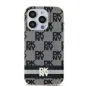 Apple iPhone 15 Case DKNY Checkered Pattern Printed Stripes MagSAFE  Black 