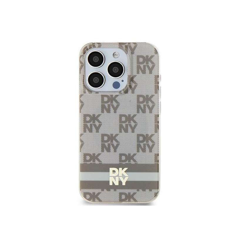 Apple iPhone 11 Case DKNY Checkered Pattern Printed Stripes MagSAFE  Beige 