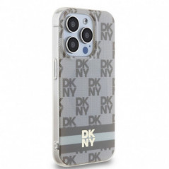 Apple iPhone 13 Pro Case DKNY Checkered Pattern Printed Stripes MagSAFE  Beige 