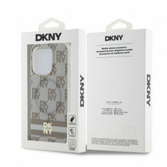 Apple iPhone 14 Pro Max Case DKNY Checkered Pattern Printed Stripes MagSAFE  Beige 