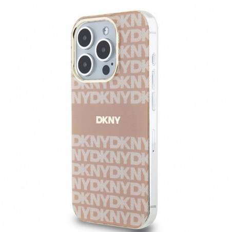 Apple iPhone 13 Pro Max Case DKNY Repeat Texture Pattern Stripe MagSAFE  Pink