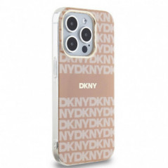 Apple iPhone 13 Pro Max Case DKNY Repeat Texture Pattern Stripe MagSAFE  Pink 