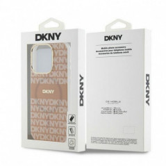 Apple iPhone 14 Pro Case DKNY Repeat Texture Pattern Stripe MagSAFE  Pink 