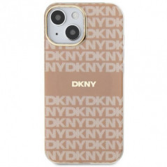 Apple iPhone 15 Plus Case DKNY Repeat Texture Pattern Stripe MagSAFE  Pink 