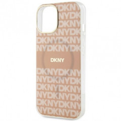 Apple iPhone 15 Plus Case DKNY Repeat Texture Pattern Stripe MagSAFE  Pink 