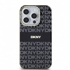 Apple iPhone 14 Pro Max Case DKNY Repeat Texture Pattern Stripe MagSAFE  Black 