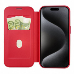 Apple iPhone 16 Pro Wallet Cases Smart Mag Book Elegant  MagSAFE  Red 