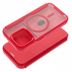 Apple iPhone 16 Pro Max Wallet Cases Smart Mag Book Elegant  MagSAFE  Red 