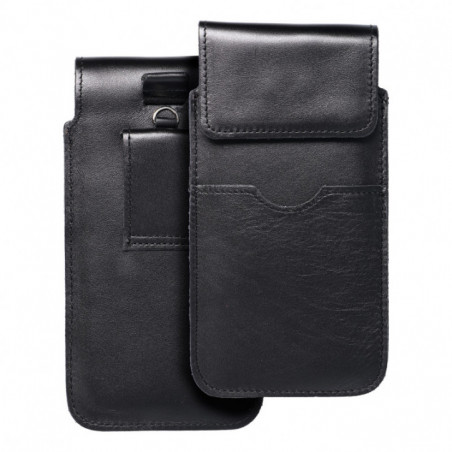 XIAOMI Redmi Note 10 Pro Max Univerzálne puzdro, Belt Holster ROYAL - Leather universal flap pocket Black