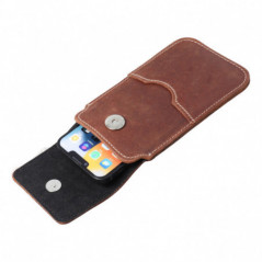 XIAOMI Redmi Note 10 Pro Max Univerzálne puzdro, Belt Holster ROYAL - Leather universal flap pocket Brown 