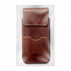 XIAOMI Redmi Note 10 Pro Max Univerzálne puzdro, Belt Holster ROYAL - Leather universal flap pocket Brown 