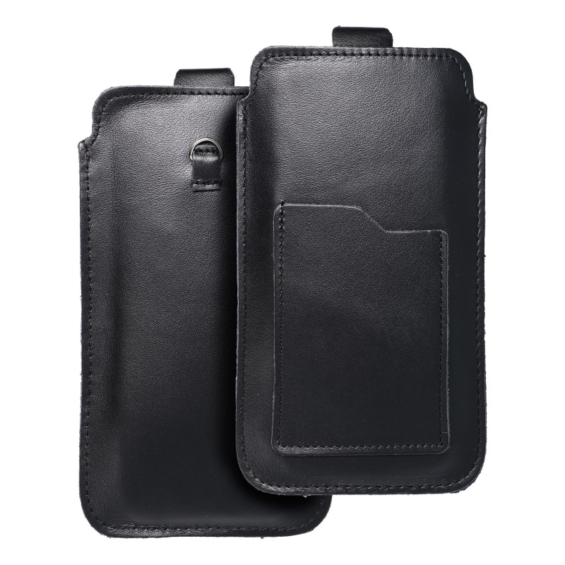 XIAOMI Redmi Note 10 Pro Max Univerzálne puzdro, Belt Holster ROYAL - Leather universal flap pocket Black 