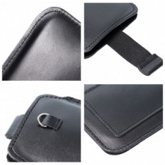 XIAOMI Redmi Note 10 Pro Max Univerzálne puzdro, Belt Holster ROYAL - Leather universal flap pocket Black 