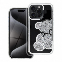 Apple iPhone 15 Case Teddy bear Silver