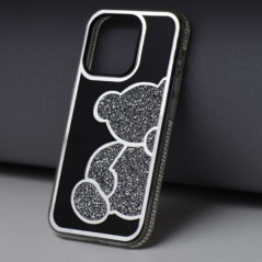 Apple iPhone 15 Case Teddy bear Silver 