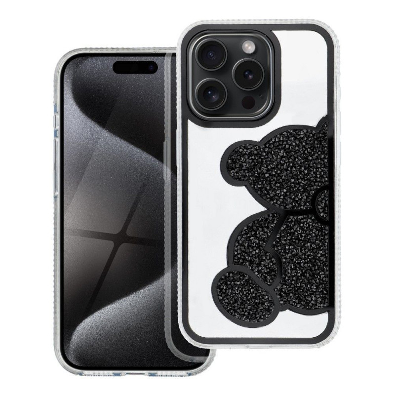 Apple iPhone 15 Pro Case Teddy bear Black 