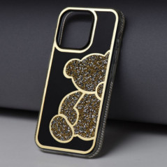 Apple iPhone 15 Pro Case Teddy bear Gold 