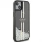 Apple iPhone 15 Case Guess Liquid Glitter Gold Stripes Black 