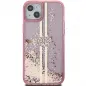 Apple iPhone 15 Case Guess Liquid Glitter Gold Stripes Pink 