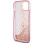 Apple iPhone 15 Case Guess Liquid Glitter Gold Stripes Pink 