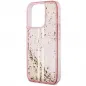 Apple iPhone 15 Pro Case Guess Liquid Glitter Gold Stripes Pink 