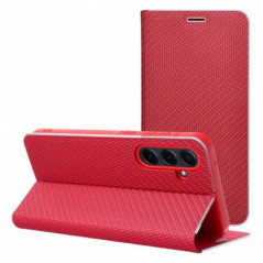 Samsung Galaxy A25 5G Wallet Cases LUNA Book Carbon Carbon Fibre, Elegant  Red 