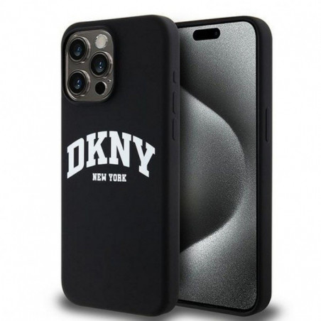 Apple iPhone 13 Pro Max Case DKNY Silicone White Arch Logo MagSAFE  Black