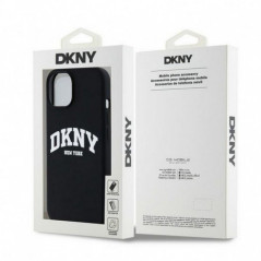 Apple iPhone 14 Case DKNY Silicone White Arch Logo MagSAFE  Black 