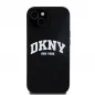 Apple iPhone 15 Case DKNY Silicone White Arch Logo MagSAFE  Black 