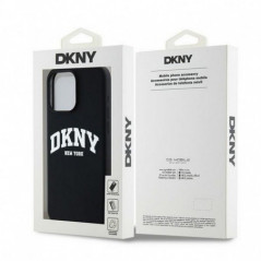 Apple iPhone 15 Pro Max Case DKNY Silicone White Arch Logo MagSAFE  Black 