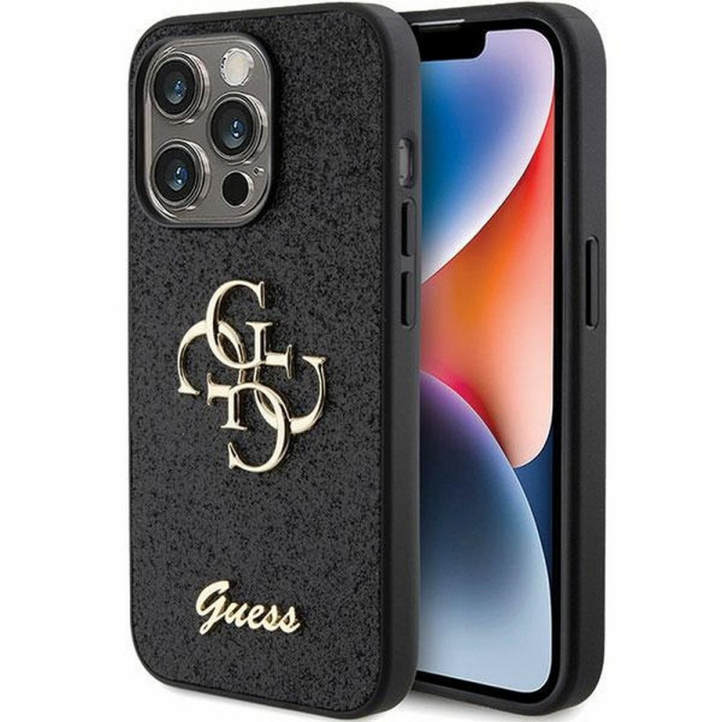 Apple iPhone 15 Pro Case Guess Fixed Glitter Big 4G Black 