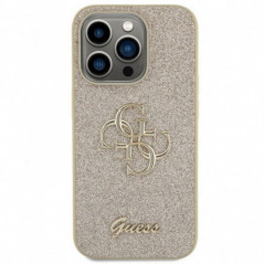 Apple iPhone 15 Pro Case Guess Fixed Glitter Big 4G Gold 