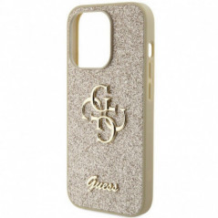 Apple iPhone 15 Pro Max Case Guess Fixed Glitter Big 4G Gold 