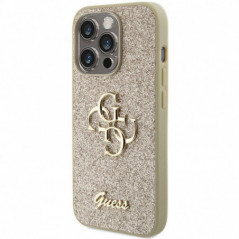 Apple iPhone 15 Pro Max Case Guess Fixed Glitter Big 4G Gold 