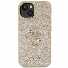 Apple iPhone 15 Case Guess Fixed Glitter Big 4G Gold 