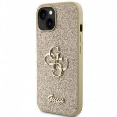 Apple iPhone 15 Case Guess Fixed Glitter Big 4G Gold 