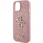 Apple iPhone 15 Case Guess Fixed Glitter Big 4G Pink 