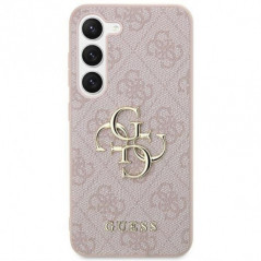 Samsung Galaxy S24 Case Guess Leather 4G Metal Logo Pink