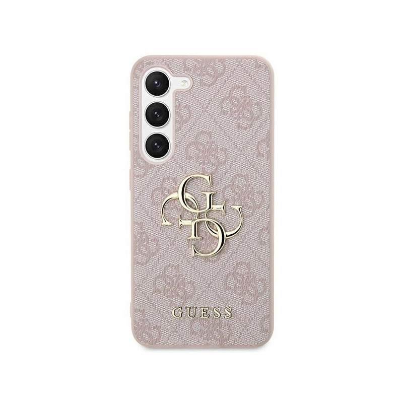 Samsung Galaxy S24 Case Guess Leather 4G Metal Logo Pink 